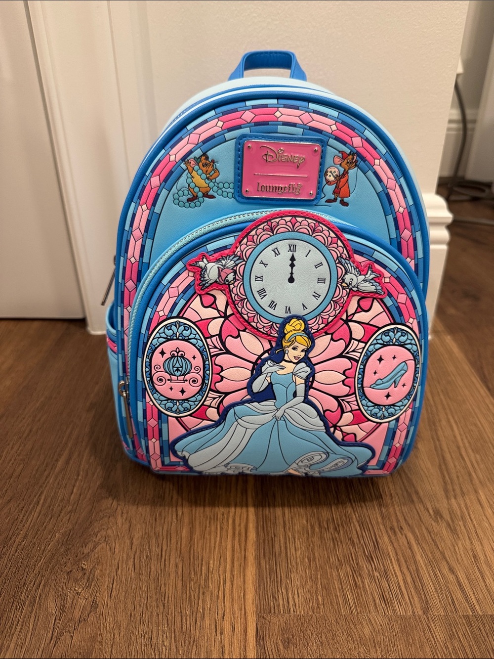 Loungefly Blue & Pink Cinderella Stained Glass Mini Backpack